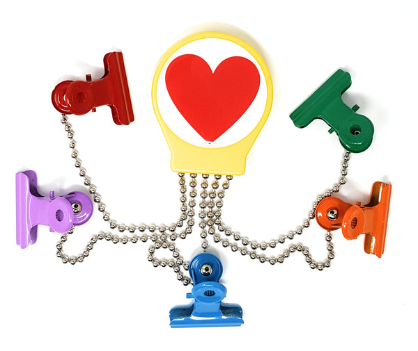 OctoClip Refrigerator Magnet – Heart Emoji with Multi Colored Clips