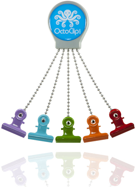 OctoClip Refrigerator Magnet – Grey with Multicolored Clips