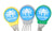 OctoClips - 1 Yellow, 1 Green and 1 Grey