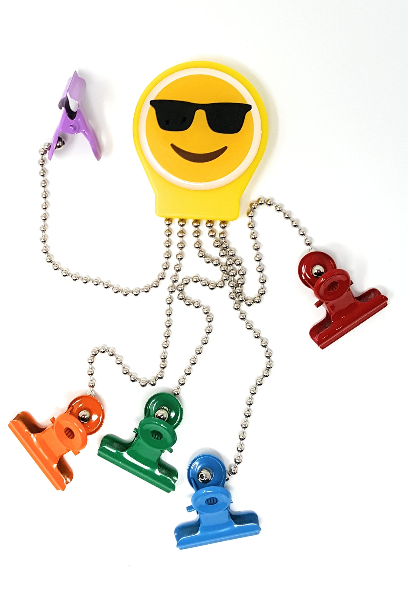 OctoClip Refrigerator Magnet – Emoji with Multi Colored Clips