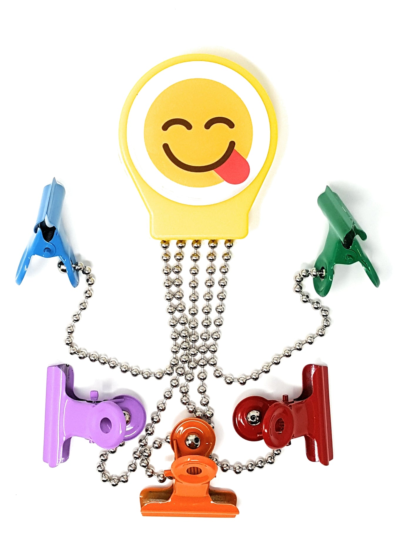 OctoClip Refrigerator Magnet – Delicious Emoji with Multi Colored Clips