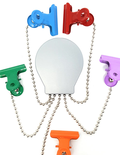 OctoClip Refrigerator Magnet – Solid Grey with Multicolored Clips